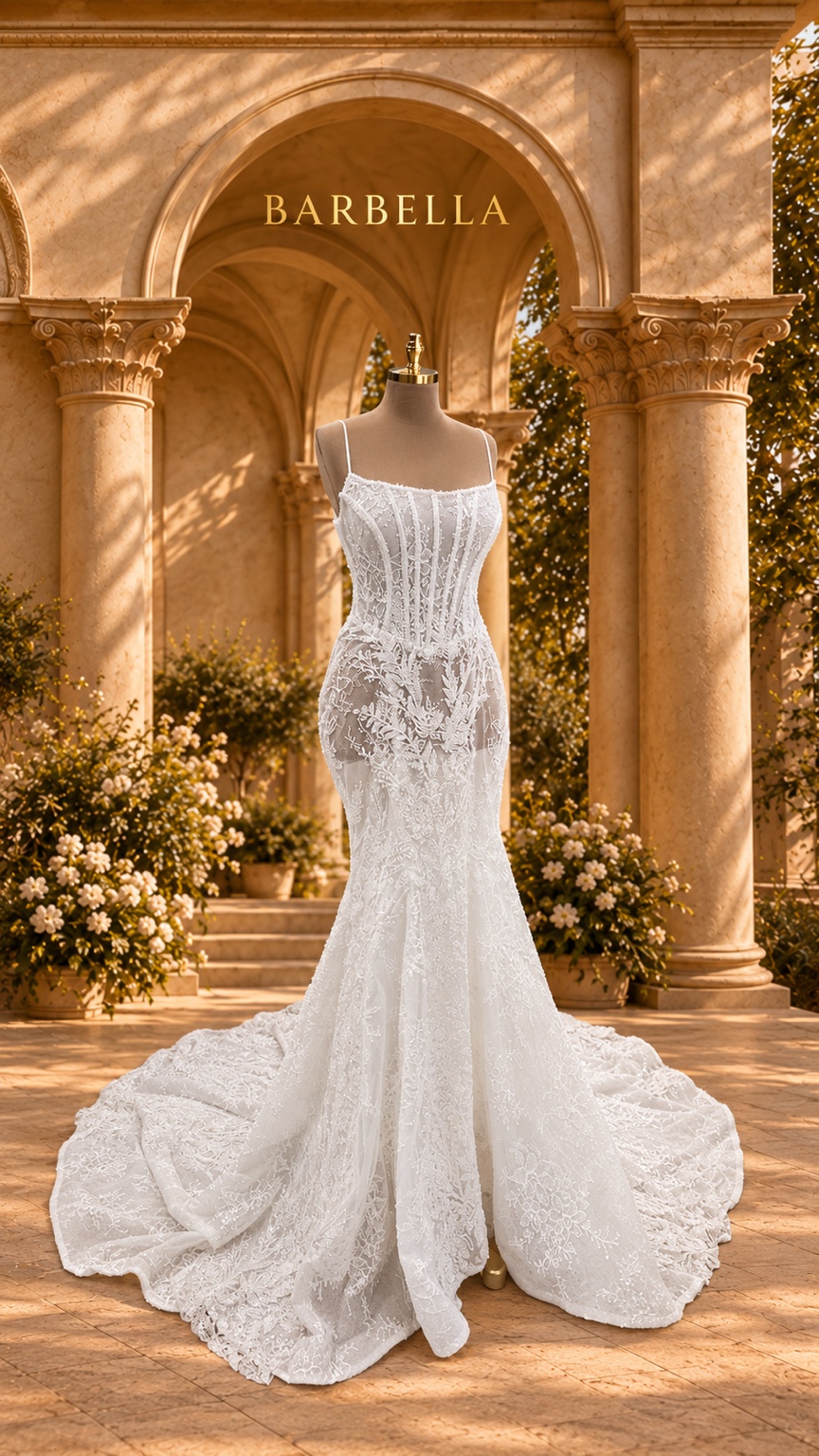 French lace mermaid wedding gown — 1