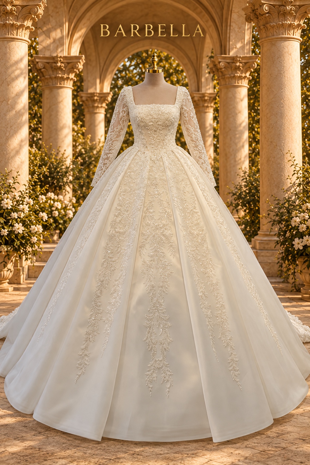 Royal Barbie straight-corset classic gown
